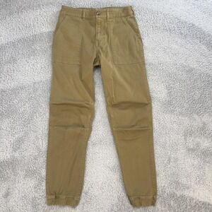 Faherty Stretch Terry Utility Jogger Pants Womens 25 Khaki Athleisure Travel